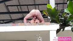 Real Exhibitionist Couple Fucking in Villa Balcony Thumb