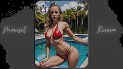 AI-Generated: &quot_Sun-Kissed Beauty&quot_ Stunning Red Bikini Photoshoot by the Pool (Part 4) | Wa Thumb