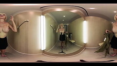 VR Try On Haul transparent clothes at the mall. Video VR 360 See thru clothes in fitting room Thumb