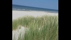 Shadow jerking in the dunes outdoor Thumb