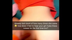 Rough Cuckhold Snapchat sent to cuck while his gf cums on cock many times Thumb