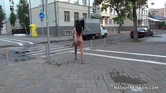 Completely nude in public. Nude on city streets Thumb